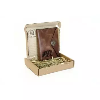 Обложка для паспорта Коричневый Медведь Пергама