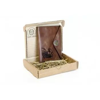 Обложка для паспорта Коричневый Утки Пергама