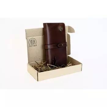 Портмоне Коричневый Охотник с собакой Пергама