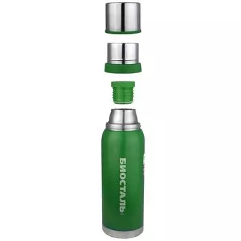 Термос "BIOSTAL-ОХОТА" с двумя чашками, зеленый 0.75 л (NBA-750G)