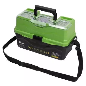 Ящик рыболовный трехполочный, черно-зеленый (TR-TB-3R-BG) ТРОФЕЙ