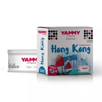 Ароматизатор меловой сити Yammy "Hong Kong" на торпедо баночка