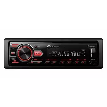 Автомагнитола Pioneer MVH-29BT, 1 DIN, USB/AUX/Bluetooth, 4х50Вт, с подключением к мультирулю, красная подсветка