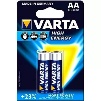 Батарейка щелочная Varta High Energy, AA (LR6), 1,5В, 2шт.