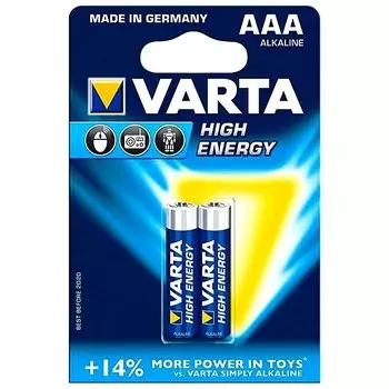 Батарейка щелочная Varta High Energy, AAA (LR03), 1,5В, 2шт.