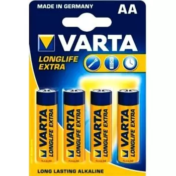 Батарейка щелочная Varta Longlife Extra, AA (LR6), 1,5В, 4шт.