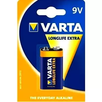 Батарейка щелочная Varta Longlife Extra, «Крона» (6LR61), 9В, 1шт.