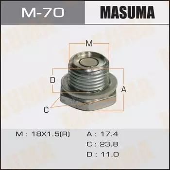 Болт маслосливной A/T С МАГНИТОМ "Masuma" Toyota ALLEX.NZE124.ZZE124