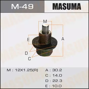 Болт маслосливной с магнитом "Masuma" Toyota 12х1.25mm 1ZZ,1NZ,2NZ,2AZ,1MZ,3S,1HD