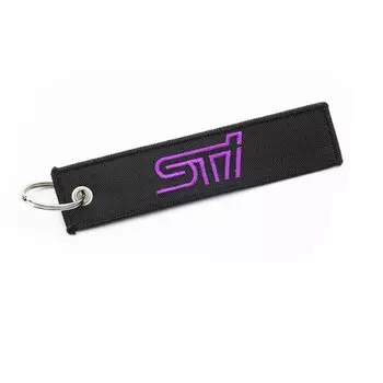 Брелок тканевый с вышивкой «STI», черного цвета
