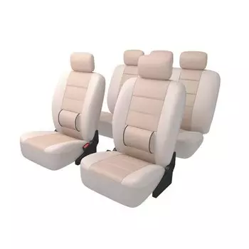 Чехлы CARFORT ARMOR для передних и задних сидений, кожа, бежевый цвет, 13 предметов