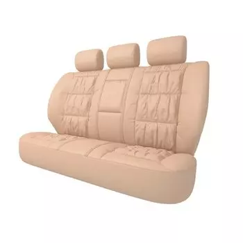 Чехлы CARFORT SILVER для задних сидений, кожа, бежевый цвет, 5 предметов