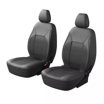 Чехлы CARFORT SKIN для передних сидений, кожзам, серый цвет, комплект 2шт