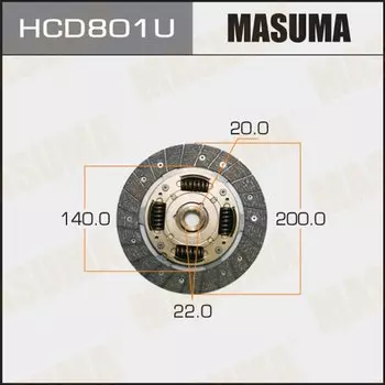 Диск сцепления MASUMA HCD801U