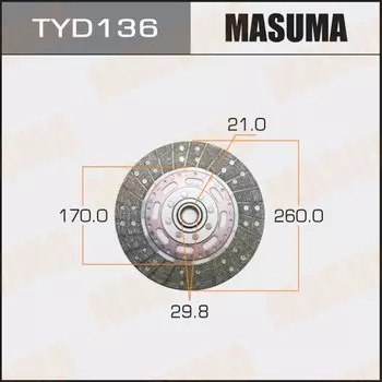 Диск сцепления MASUMA TYD136