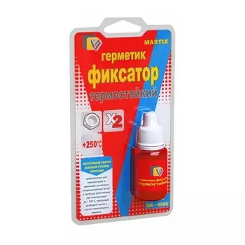 Фиксатор резьбы Mastix МС-0202 неразъемный, термостойкий, флакон 6мл