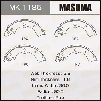 Колодки тормозные Masuma барабанные, арт. MK-1185