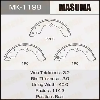 Колодки тормозные Masuma барабанные, арт. MK-1198