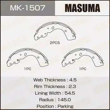 Колодки тормозные Masuma барабанные, арт. MK-1507