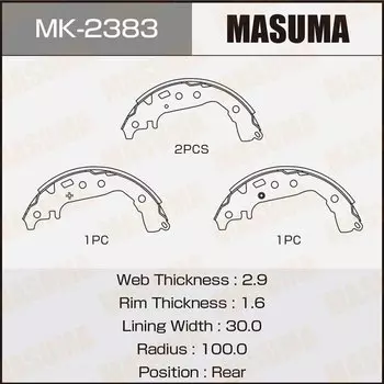 Колодки тормозные Masuma барабанные, арт. MK-2383