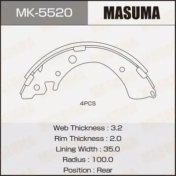 Колодки тормозные Masuma барабанные, арт. MK-5520