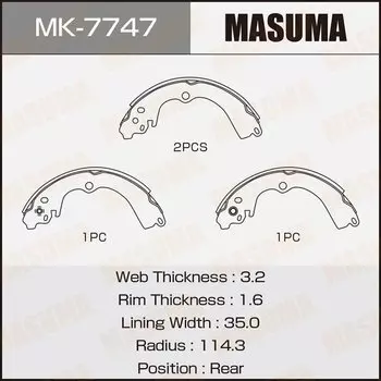 Колодки тормозные Masuma барабанные, арт. MK-7747