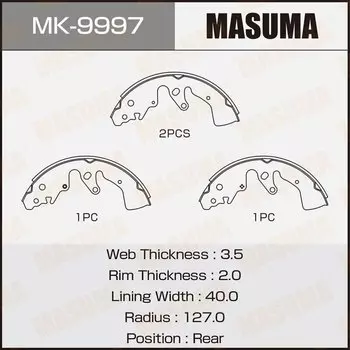 Колодки тормозные Masuma барабанные, арт. MK-9997