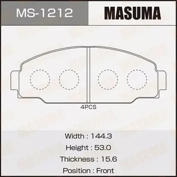 Колодки тормозные Masuma дисковые, арт. MS-1212