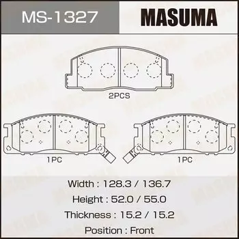 Колодки тормозные Masuma дисковые, арт. MS-1327