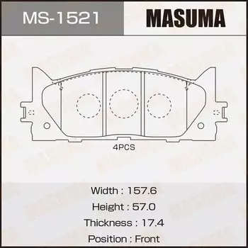 Колодки тормозные Masuma дисковые, арт. MS-1521