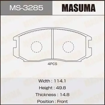 Колодки тормозные Masuma дисковые, арт. MS-3285