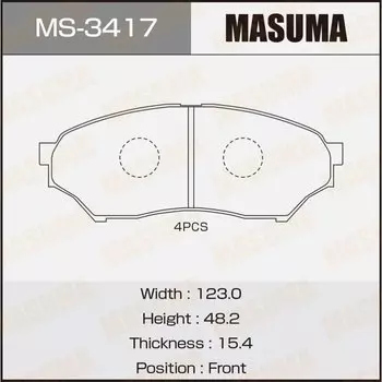 Колодки тормозные Masuma дисковые, арт. MS-3417