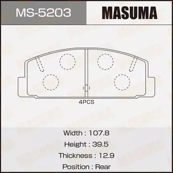 Колодки тормозные Masuma дисковые, арт. MS-5203