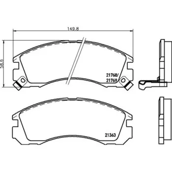 Колодки тормозные Nisshinbo дисковые, арт. PF3233 / NP3001