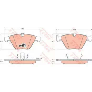 Колодки тормозные TRW дисковые, арт. GDB1498