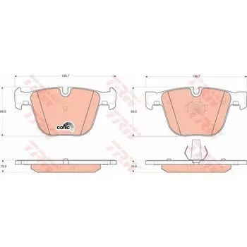 Колодки тормозные TRW дисковые, арт. GDB1502