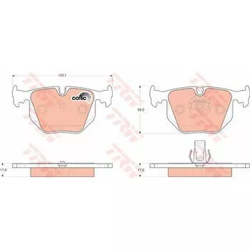 Колодки тормозные TRW дисковые, арт. GDB1530