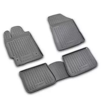 Коврики модельные Autofamily 3D для Toyota Camry 2006-2011 (левый руль), для переднего и заднего ряда, полиуретан, черный цвет, 4шт