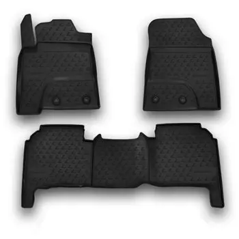 Коврики модельные Autofamily для Lexus LX570, 5 мест, 2012+ (левый руль), для переднего и заднего ряда, полиуретан, черный цвет, 3шт