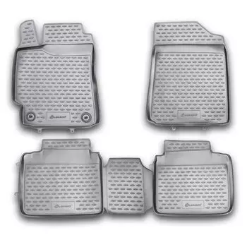 Коврики модельные Autofamily для Toyota Camry 2011-2014, 2014+ (левый руль), для переднего и заднего ряда, полиуретан, черный цвет, 4шт