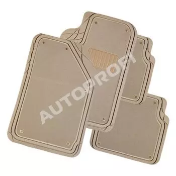 Коврики универсальные AUTOPROFI FOCUS 2 для переднего и заднего ряда, бежевый цвет, с съемным ковролином, 4шт