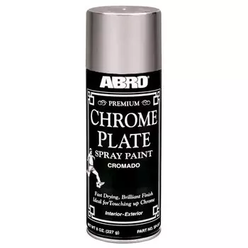 Краска аэрозольная ABRO Premium Chrome Plate Spray Paint Cromado, для различных поверхностей, цвет «хром», 227г, арт. 317