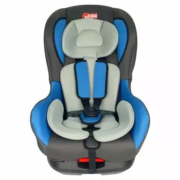 Кресло а/м, Детское "Веселый Ёжик" 0гр. (0-18кг) Голубое-Серое