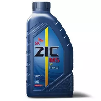 Масло для мотоциклов ZIC M5 10w40 полусинтетическое, SJ, для 4-тактных двигателей, 1л, арт. 137212