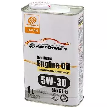 Масло моторное Autobacs Engine Oil 5w30 синтетическое, SN/GF-5, для бензинового двигателя, 1л, арт. A00032061
