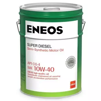 Масло моторное Eneos Super Diesel 10w40 полусинтетическое, CG-4, для дизельного двигателя, 20л