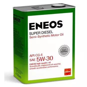 Масло моторное Eneos Super Diesel 5w30 полусинтетическое, CG-4, для дизельного двигателя, 4л, арт. 1333