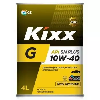 Масло моторное Kixx G 10W40 полусинтетическое, SN/SN PLUS, для бензинового двигателя, 4л, арт. L210944TR1
