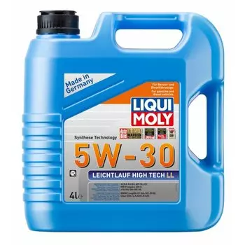 Масло моторное Liqui Moly Leichtlauf High Tech LL 5w30 синтетическое, SL/CF, ACEA A3/B4, универсальное, 4л, арт. 39006