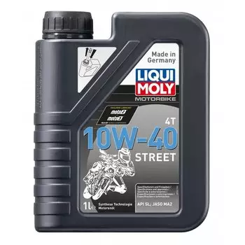 Масло моторное Liqui Moly Motorbike 4T Street 10w40 синтетическое, SN Plus, для 4-тактных двигателей, 1л, арт. 7609